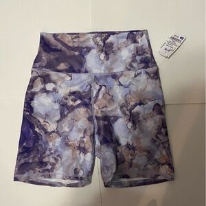 Purple Marble Print Shorts